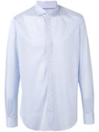 Loro Piana Spread Collar Shirt, Men's, Size: Large, Blue, Cotton