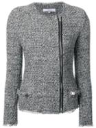 Iro Collarless Biker Jacket, Women's, Size: 38, Black, Cotton/polyester/acrylic/viscose