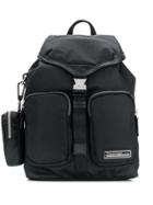 Calvin Klein Leather Trim Backpack - Black