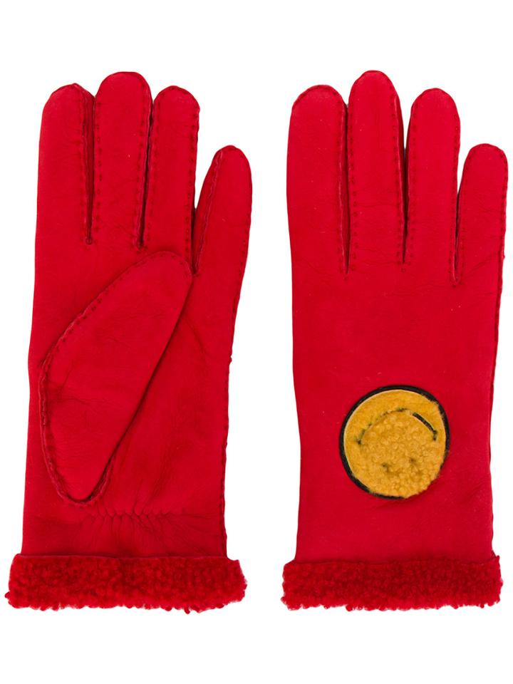 Agnelle Smiley Face Gloves - Red
