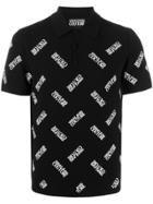 Versace Jeans Couture Logo Print Polo Shirt - Black