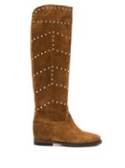 Via Roma 15 Studded Knee Hig Boots - Brown