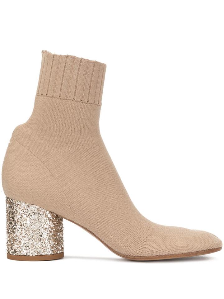 Maison Margiela Glittered Sock Boots - Brown