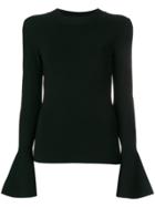 Dvf Diane Von Furstenberg Flared Sleeve Sweater - Black