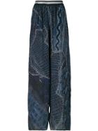 Just Cavalli Flared Printed Trousers - Blue