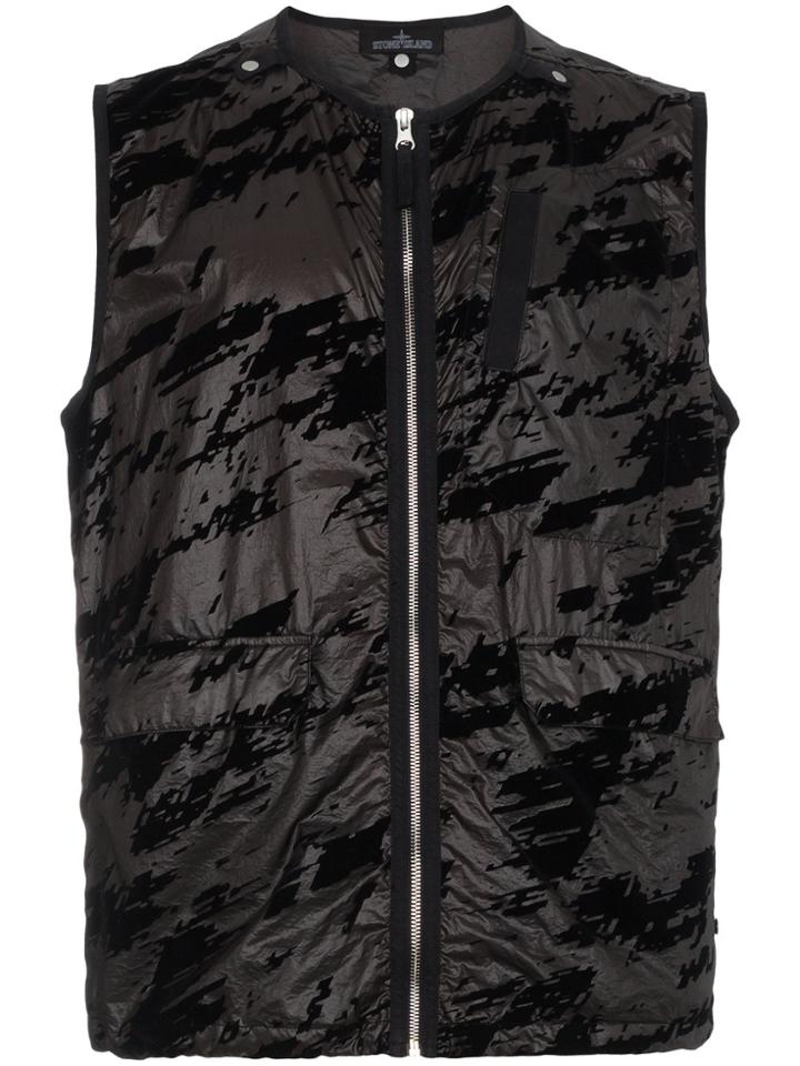 Stone Island Shadow Project Black Camouflage Gilet