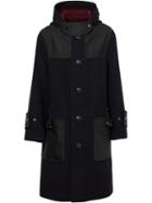 Burberry Double-faced Wool Blend Duffle Coat - Blue
