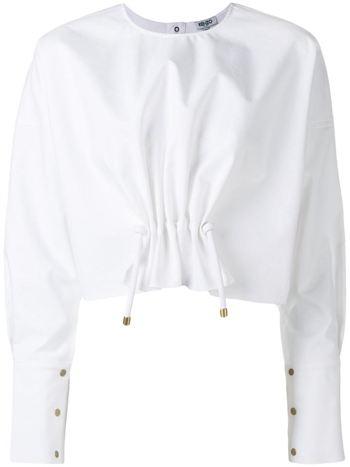 Kenzo - Gathered Front Blouse - Women - Cotton - 40, White, Cotton