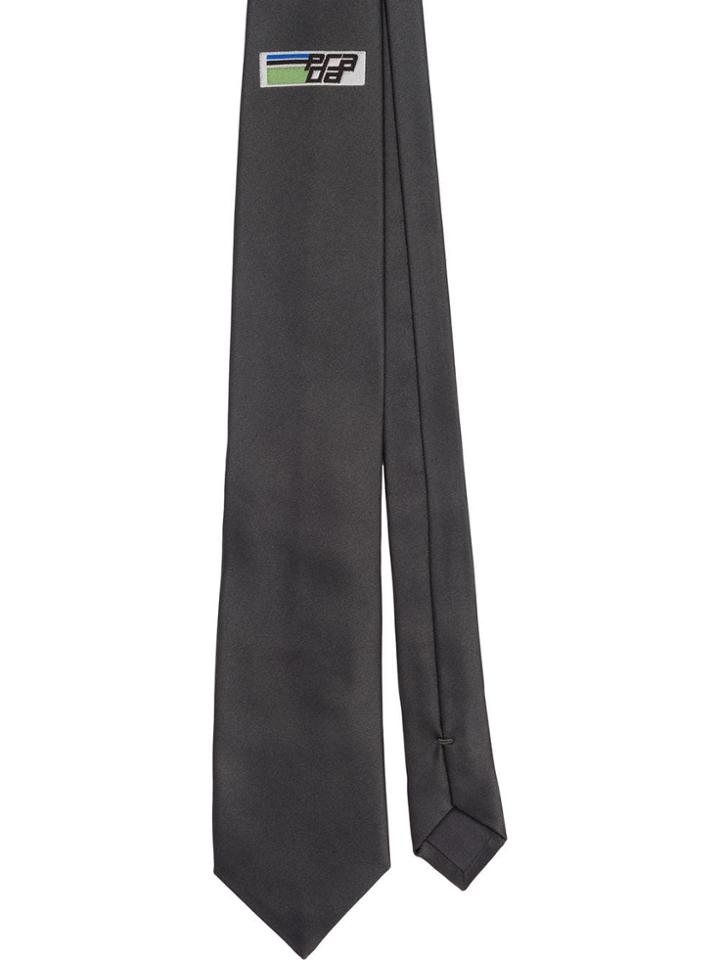 Prada Logo Tie - Grey