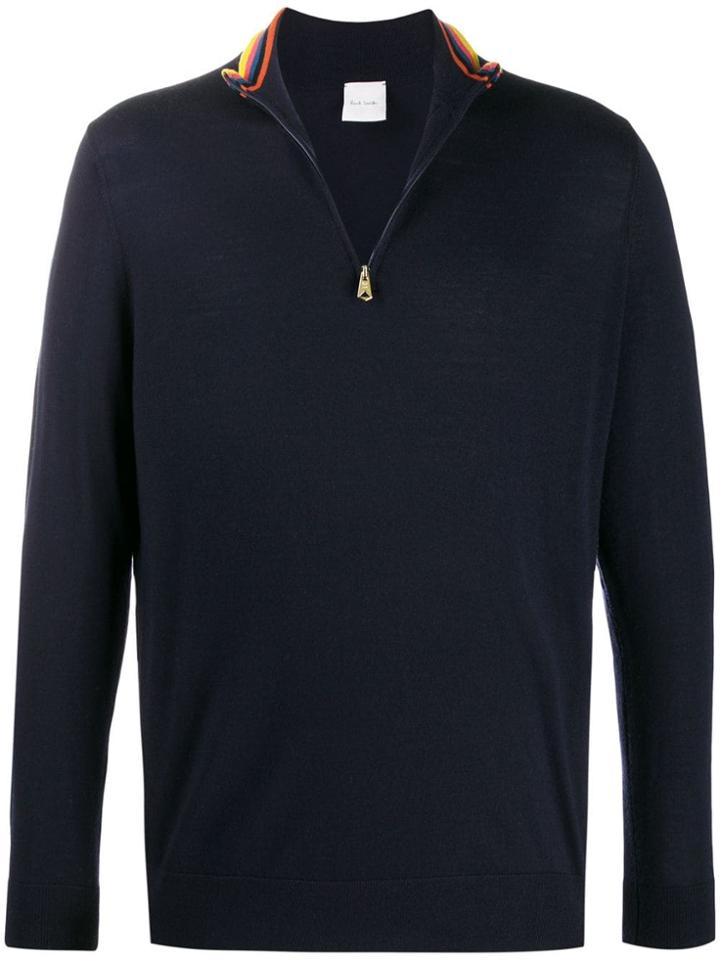 Paul Smith Half-zip Jumper - Blue