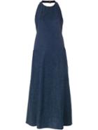 Julien David Denim Halterneck Dress