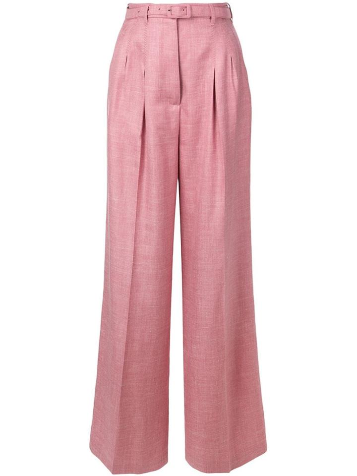 Gabriela Hearst Belted Wide-leg Trousers - Pink
