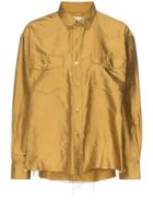 Marques'almeida Button Down Silk Shirt - Gold