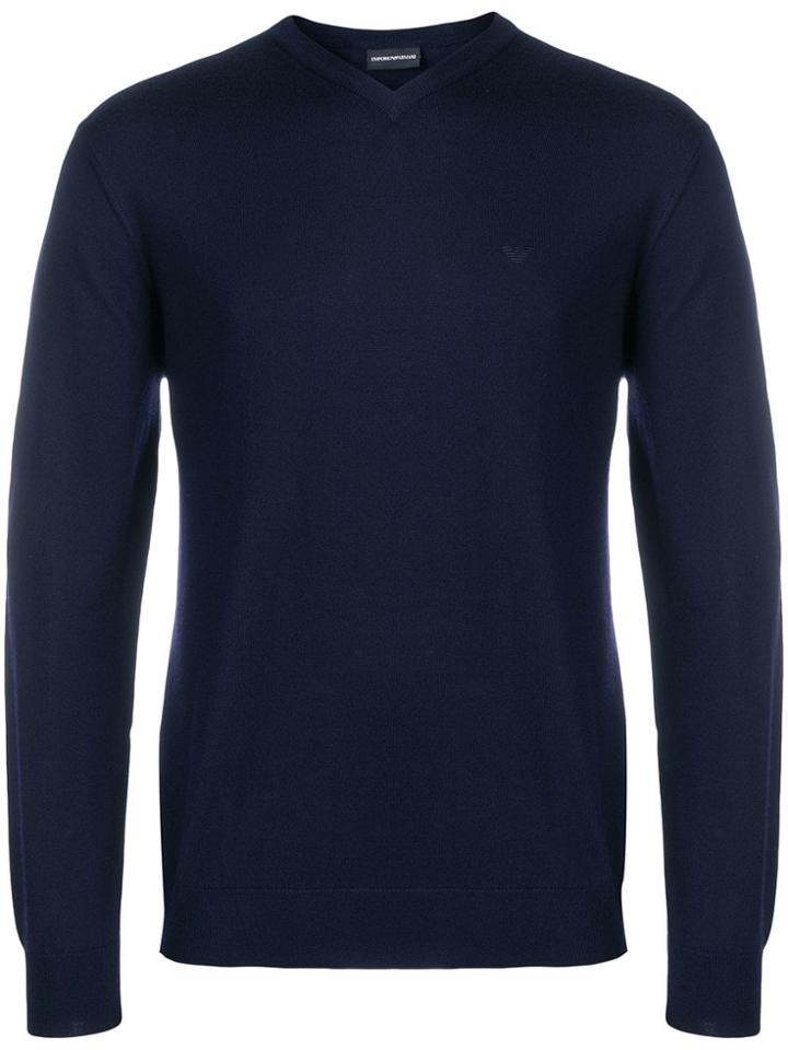 Emporio Armani V-neck Sweater - Blue