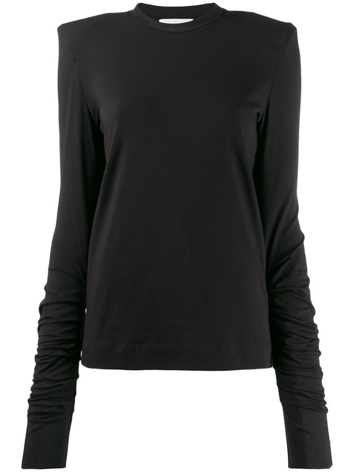Circus Hotel Ruched Sleeve T-shirt - Black