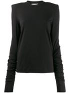 Circus Hotel Ruched Sleeve T-shirt - Black