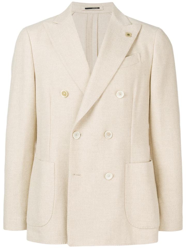 Lardini Double-breasted Blazer - Nude & Neutrals