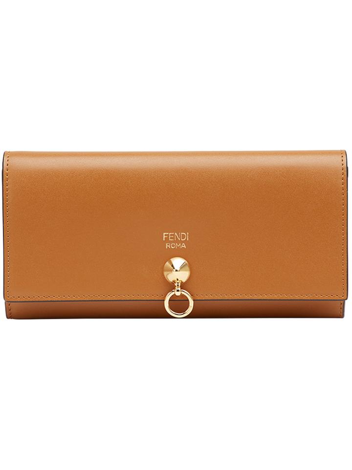 Fendi Long Studded Wallet - Brown