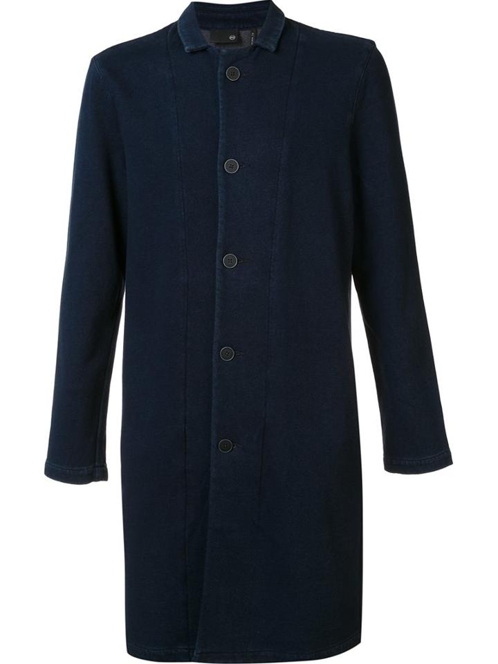 Ag Jeans Single Breasted Coat, Men's, Size: Large, Blue, Cotton