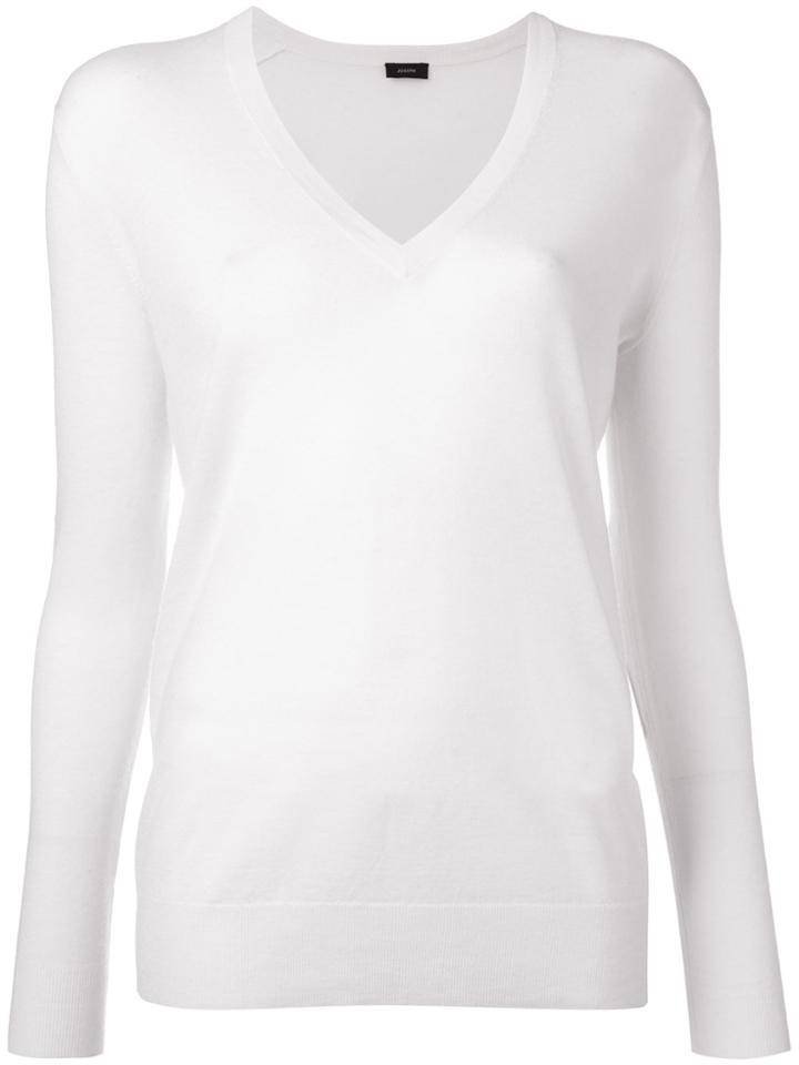 Joseph Cashmere V Neck Jumper - White