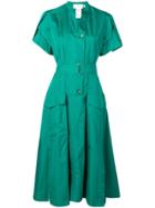 Sportmax Short-sleeved Belted Dress - Green