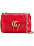 Gucci Flap Closure Shoulder Bag, Women's, Red, Calf Leather