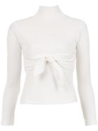 Framed Turtle Neck Sweater - White