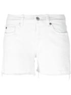 7 For All Mankind Frayed Edge Denim Shorts, Women's, Size: 28, White, Cotton/polyester/spandex/elastane