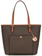 Michael Michael Kors - Logo Print Tote - Women - Leather - One Size, Women's, Brown, Leather