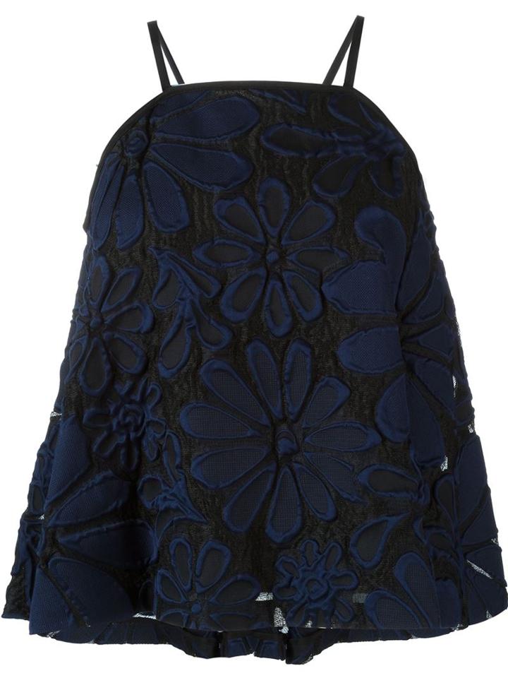 Victoria Victoria Beckham Floral Jacquard Top, Women's, Size: 12, Black, Silk/cotton/nylon