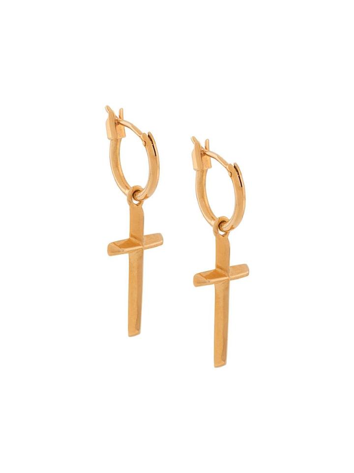 Coup De Coeur Cross Hoop Earrings - Gold