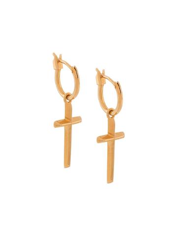Coup De Coeur Cross Hoop Earrings - Gold