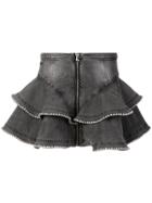 Philipp Plein Short Ruffled Skirt - Grey
