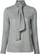 Vanessa Seward Scarf Detail Blouse, Women's, Size: 38, Grey, Wool