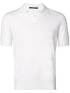 Tagliatore Open Collar Polo Shirt - White