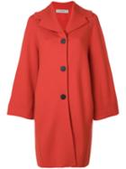 D.exterior - Cape Style Coat - Women - Polyester/wool - M, Red, Polyester/wool