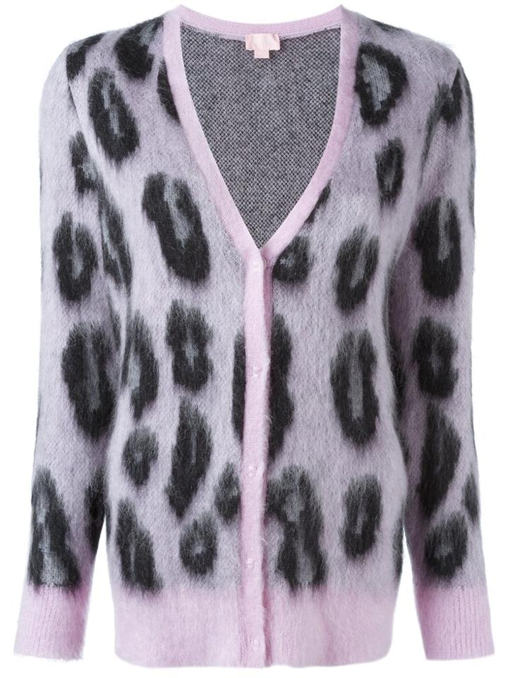 Giamba Leopard Print Cardigan - Pink & Purple
