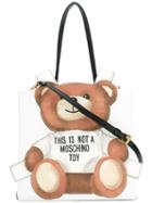 Moschino Toy Bear Paper Cut Out Toote, Women's, White, Leather