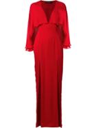 Haney 'karen' Cape Detail Dress - Red