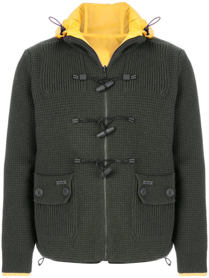 Bark Drawstring Neck Reversible Jacket - Green