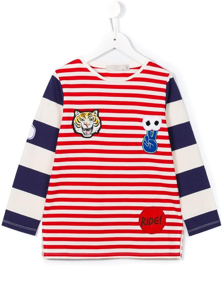 Stella Mccartney Kids Striped Patch Applique T-shirt