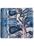Etro Paisley Gradient Scarf, Men's, Blue, Linen/flax