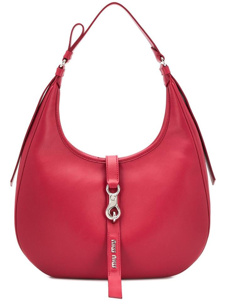 Miu Miu Hook Clip Fastened Tote - Red