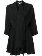 8pm Tie Neck Short Dress - Black