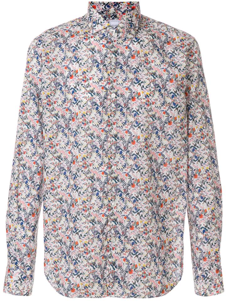 Xacus Floral Print Long Sleeve Shirt - White