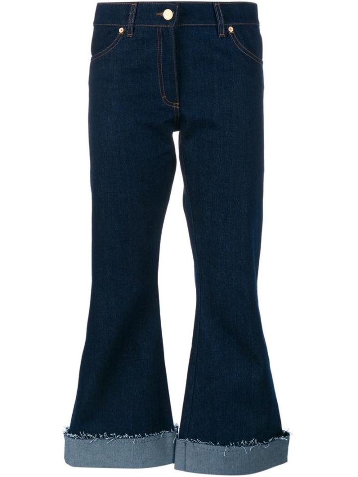 Natasha Zinko Cropped Contrast Pocket Jeans, Size: 38, Blue, Cotton