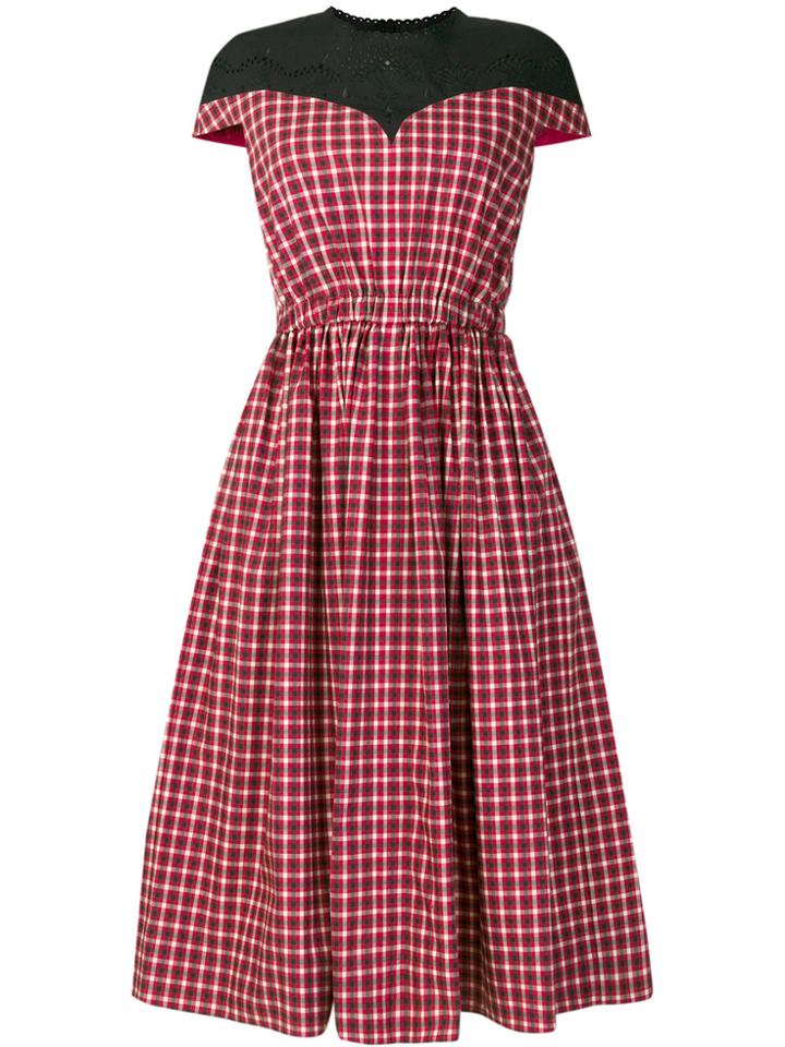 Fendi Plaid Flared Midi Dress