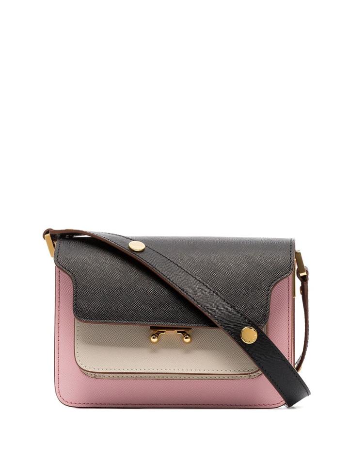 Marni Trunk Bicolour Cross Body Bag - Z244m Pink/black/beige