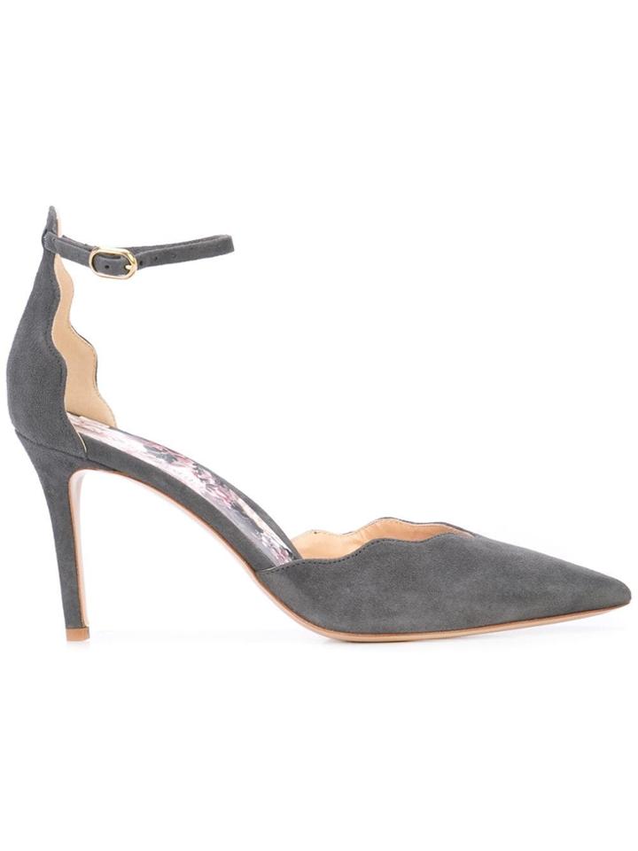 Marion Parke Mara Ankle Strap Pumps - Grey