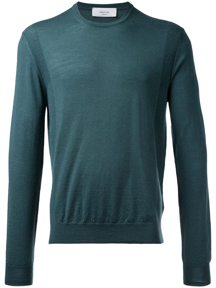 Cerruti 1881 Crew Neck Top, Men's, Size: Large, Green, Wool